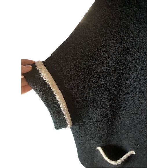 Carolees black and Ivory zip front sweater, jacket, 0SFM - Picture 7 of 9